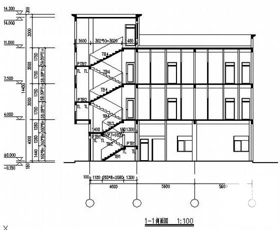 比较受欢迎的3层小型住宅楼建筑CAD图纸 - 1