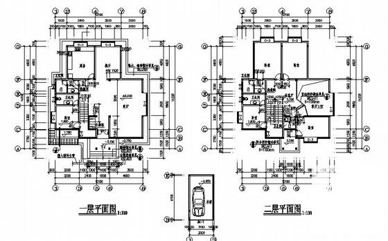 3层独立别墅建筑扩初CAD图纸（标注详细） - 2