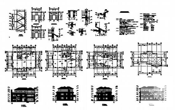 3层单体别墅建筑CAD施工图纸 - 4