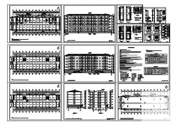 6层厂区宿舍楼工程建筑扩初CAD图纸（标注详细） - 1