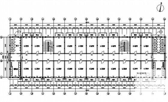 6层厂区宿舍楼工程建筑扩初CAD图纸（标注详细） - 4