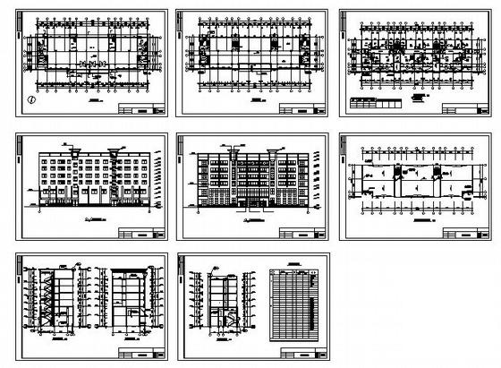 比较简单的6层商住楼建筑CAD图纸 - 1