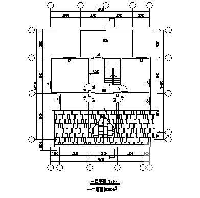 2层小别墅建筑设计方案设计CAD图纸 - 1
