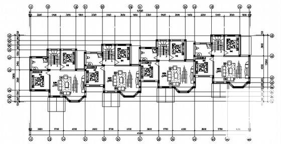 砖混结构3层联体别墅建筑CAD施工图纸 - 1
