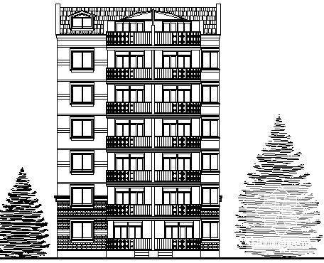 6层坡屋面住宅楼建筑方案设计CAD图纸 - 4