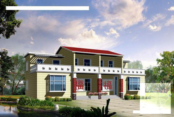 2层新农村住宅楼建筑方案设计CAD图纸 - 1