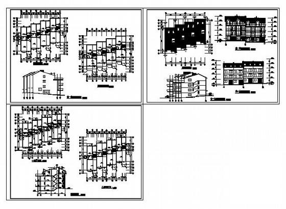 3层联排别墅建筑CAD图纸 - 1