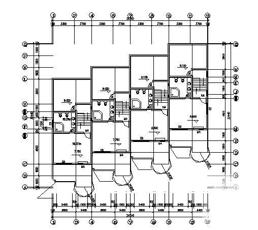 3层联排别墅建筑CAD图纸 - 3