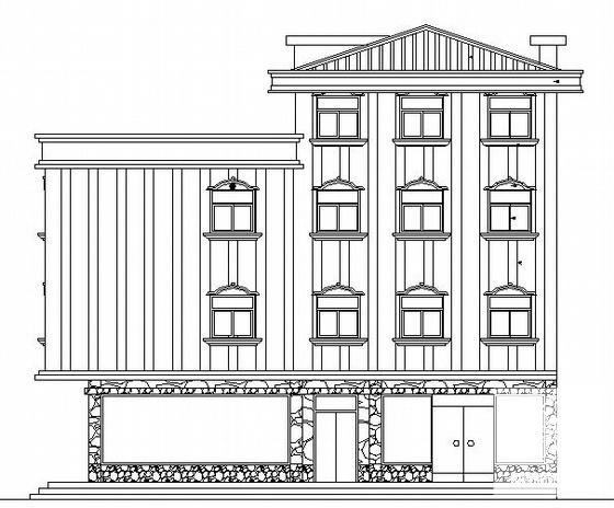4层小型商住综合楼建筑结构CAD施工图纸 - 1