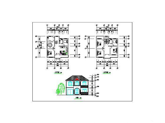 2层新农村住宅楼建筑方案设计CAD图纸 - 3