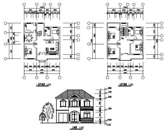 2层新农村住宅楼建筑方案设计CAD图纸 - 4