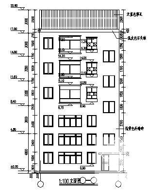 精美5层小型商住楼建筑CAD施工图纸 - 3
