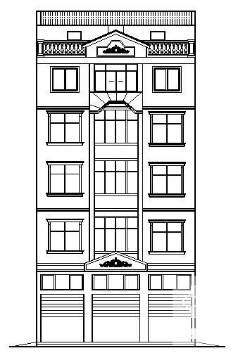 精美5层小型商住楼建筑CAD施工图纸 - 4