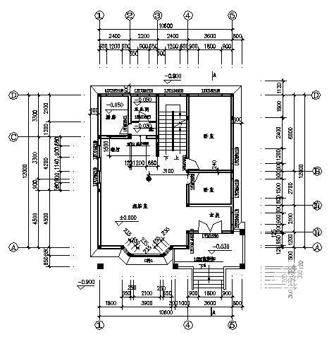 2层私人别墅建筑结构CAD施工图纸 - 2