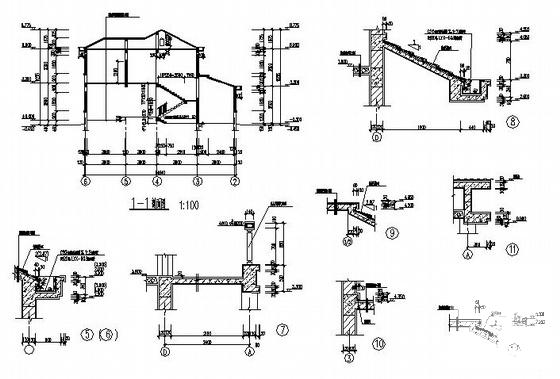 2层别墅建筑结构CAD施工图纸 - 1