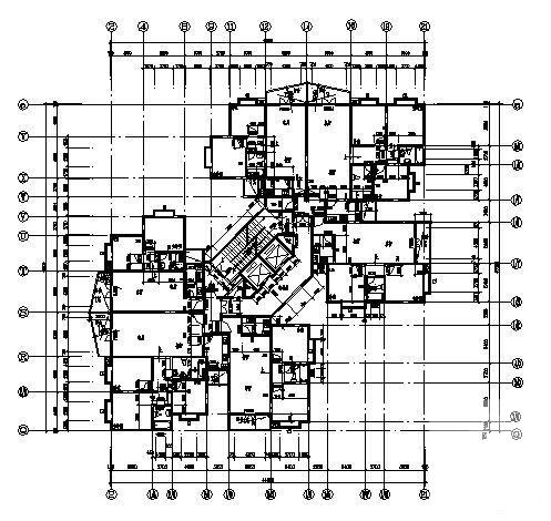 16层转角塔式住宅楼建筑CAD施工图纸 - 1