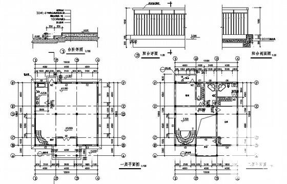 3层带阁楼小别墅建筑CAD图纸 - 3