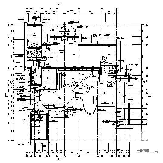 2层国内古典式别墅建筑结构水暖电CAD施工图纸 - 1