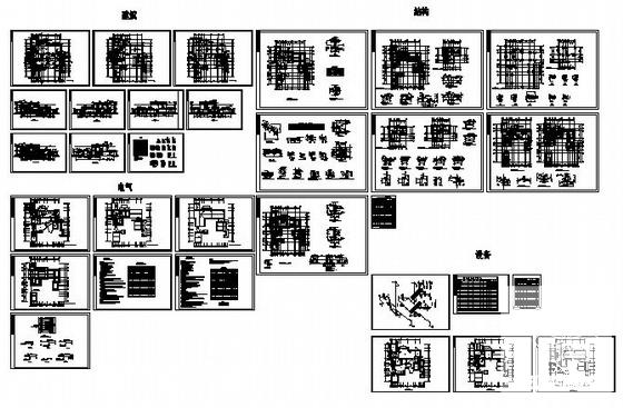 2层国内古典式别墅建筑结构水暖电CAD施工图纸 - 4