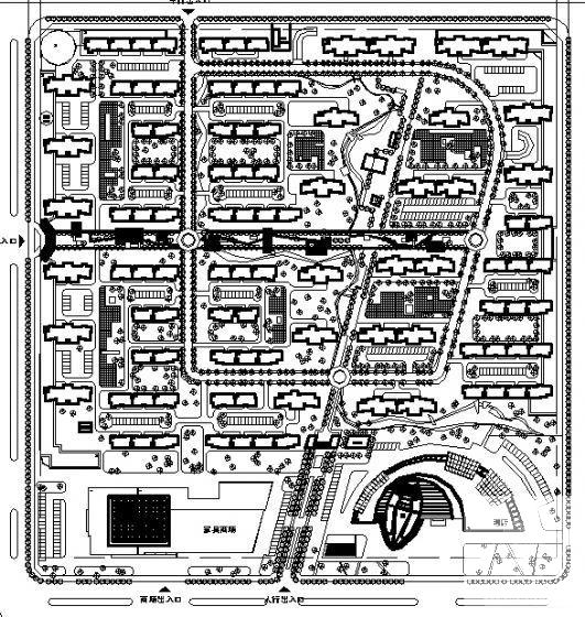 65.8公顷住宅小区规划建筑CAD图纸 - 2