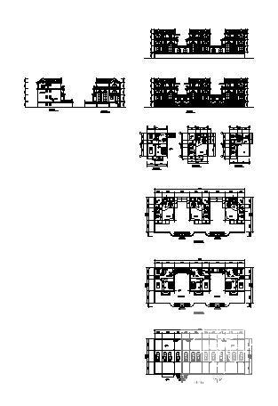 四小型层别墅建筑CAD图纸 - 3