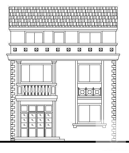 精美3层乡村别墅建筑CAD图纸 - 1