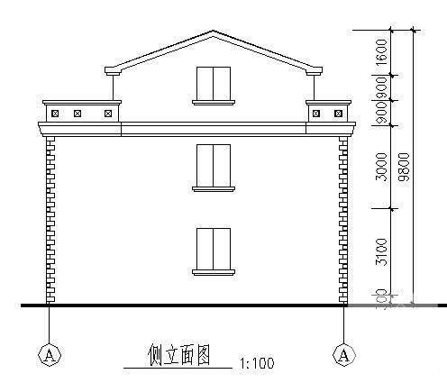 精美3层乡村别墅建筑CAD图纸 - 4