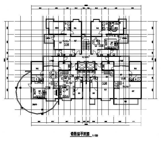高层住宅楼小区建筑规划建筑CAD图纸 - 1