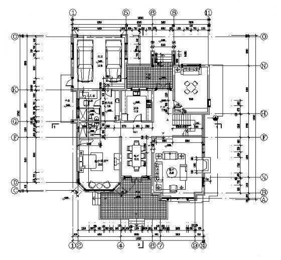 2层欧式别墅建筑方案设计CAD图纸 - 1