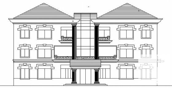 砖混结构豪华3层别墅建筑方案设计CAD图纸 - 1
