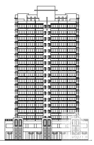 19层塔式公寓建筑施工CAD图纸 - 2
