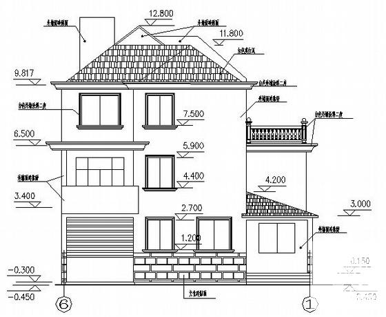 3层独立式村民住宅楼建筑结构CAD施工图纸 - 4