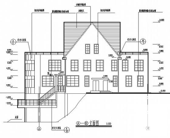 3层框架结构美式别墅CAD施工图纸 - 1