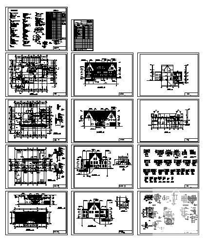 3层框架结构美式别墅CAD施工图纸 - 2