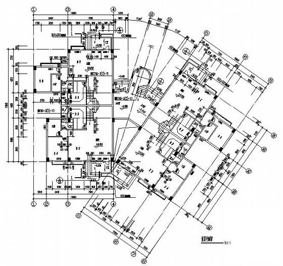 6层复式公寓CAD施工图纸（框架结构） - 1