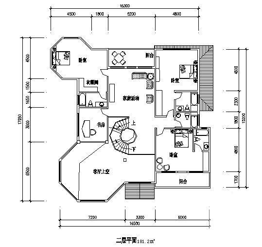 3层B型别墅建筑CAD图纸 - 1
