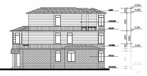 3层B型别墅建筑CAD图纸 - 3