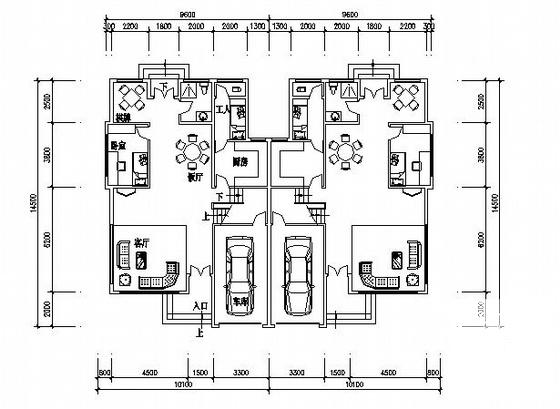 3层L型别墅建筑CAD图纸 - 1