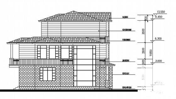 3层L型别墅建筑CAD图纸 - 2