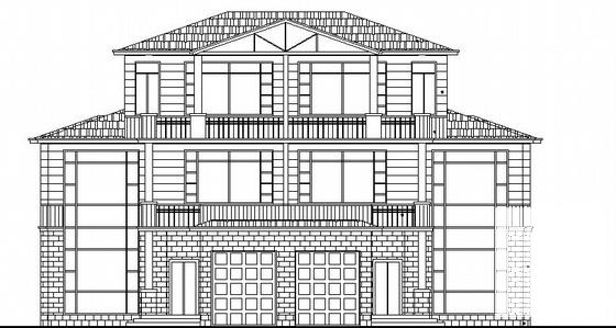 3层L型别墅建筑CAD图纸 - 3