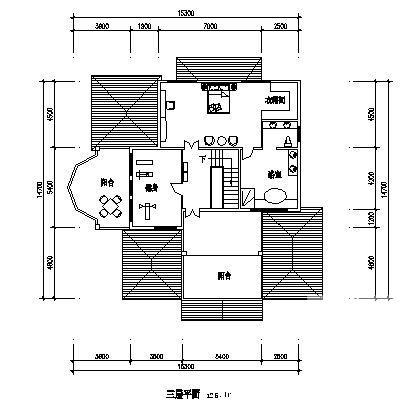 大3层A型别墅建筑CAD图纸 - 2