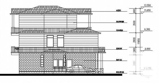 3层I型别墅建筑CAD图纸 - 3