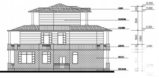 3层K型别墅建筑CAD图纸 - 2