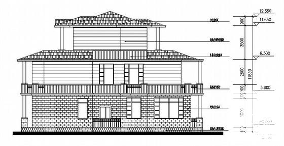 3层K型别墅建筑CAD图纸 - 4