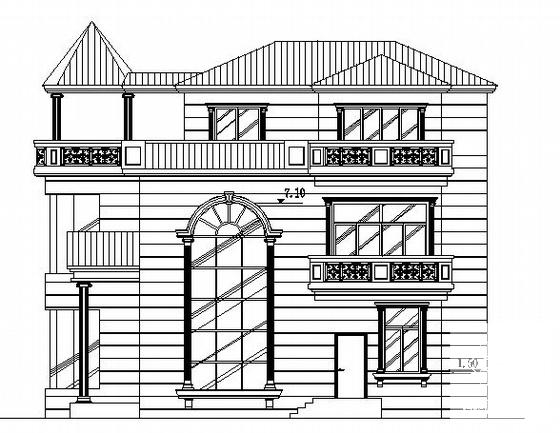 精美3层别墅建筑CAD图纸 - 2