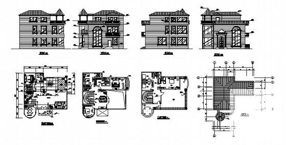 精美3层别墅建筑CAD图纸 - 3