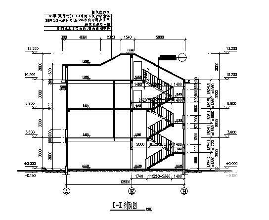 详细的3层别墅建筑CAD施工图纸 - 1