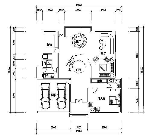 3层H型别墅建筑CAD图纸 - 2