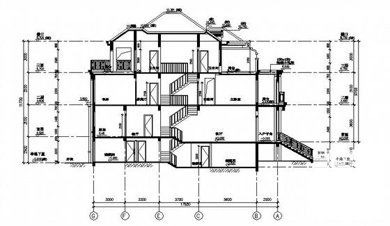 4层小别墅建筑CAD图纸 - 3