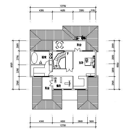 3层G型别墅建筑CAD图纸 - 2